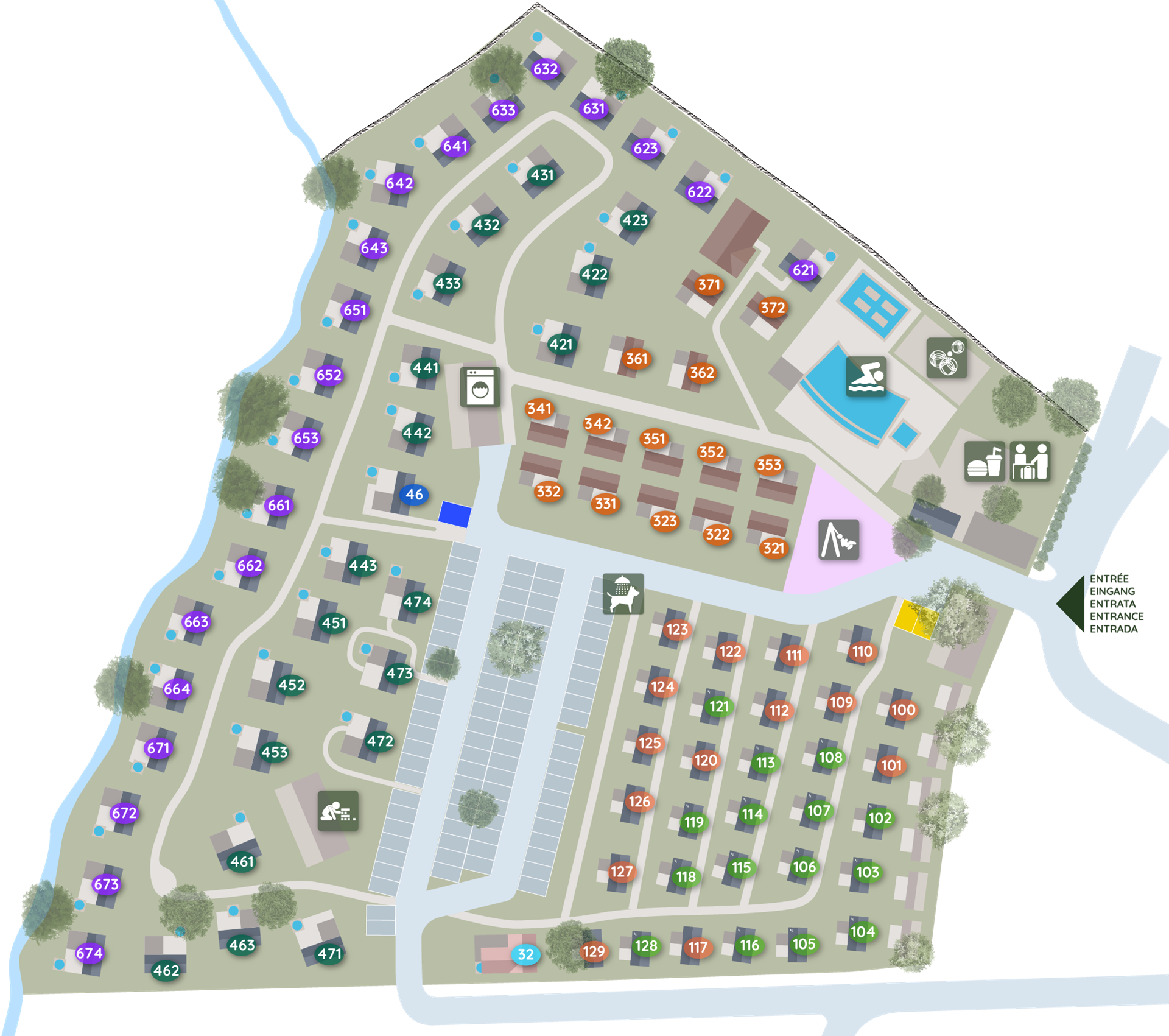Plan du camping Porto-Vecchio